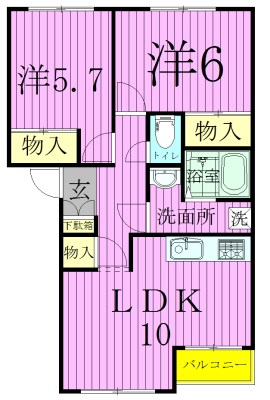 エスポアール 101号室 間取り