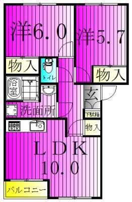 エスポアール 101号室 間取り