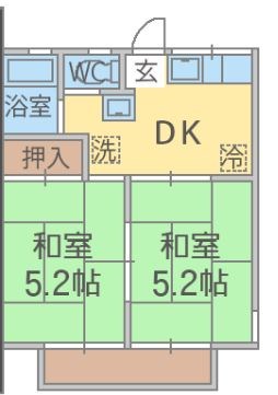 ウイング上本郷 203号室 間取り