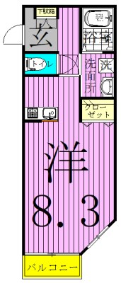 ポラリス松戸Ⅱ  203号室 間取り