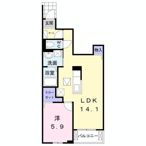 ラフォーレ古ヶ崎 104号室 間取り