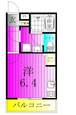 シャディグローヴ 102号室 間取り