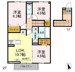 オルメル 201号室 間取り