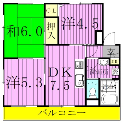 ベルメゾン 202号室 間取り