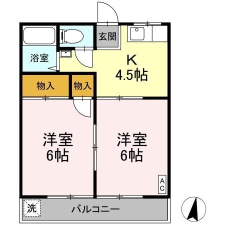 高橋ハイツ 105号室 間取り
