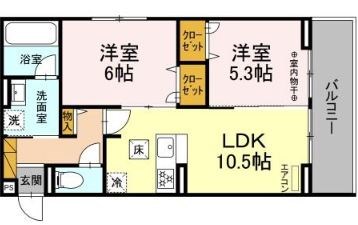 RoYal 302号室 間取り