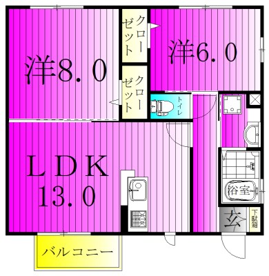 キャッスル冨士  207号室 間取り