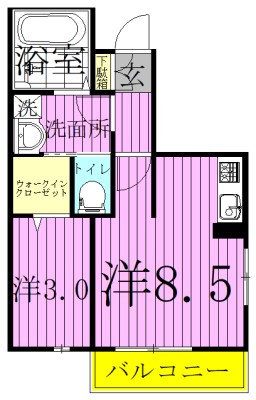 ラ・ルーナ 103号室 間取り