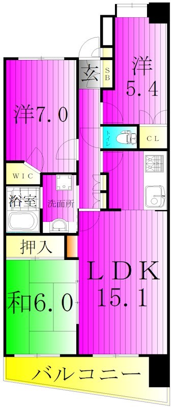 エールの丘 733号室 間取り