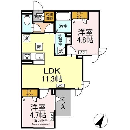 セレスティア扇Ⅲ 間取り図