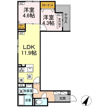 セレスティア扇Ⅲ 間取り図