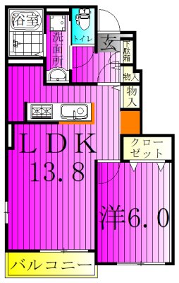 ル・レーヴⅠ 103号室 間取り