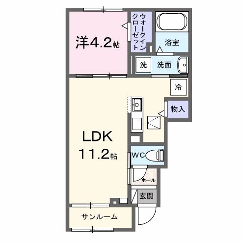 ｂｒｉｓａ　ｄｅｓｐａｃｉｏⅢ 102号室 間取り