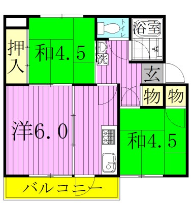 舎人吉岡ハイツ 間取り図