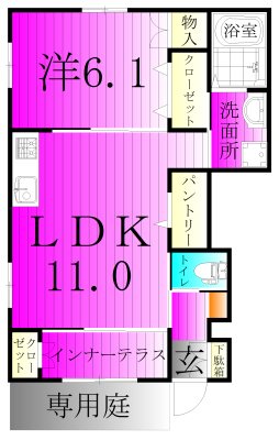 クレシア 103号室 間取り