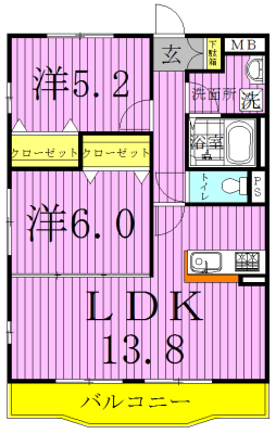 シャルマンフラットリヴァーⅠ 305号室 間取り