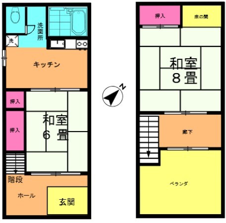 千住柳町貸家 間取り図