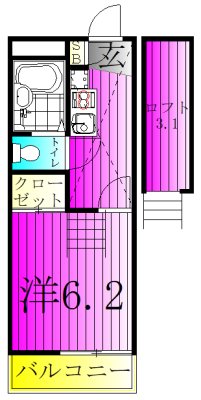 フェリオ柏 102号室 間取り