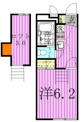 フェリオ柏 102号室 間取り