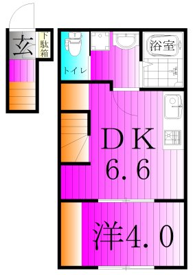 vinosity北柏 201号室 間取り