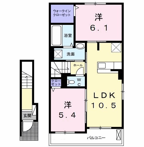 ポワリエＡ  203号室 間取り