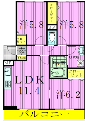 コンフォート新柏Ａ 301号室 間取り