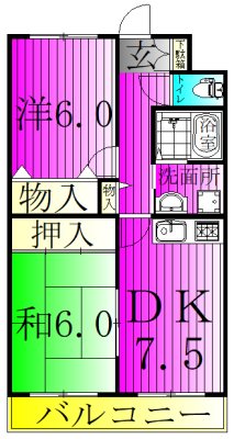 フラワーベル 301号室 間取り