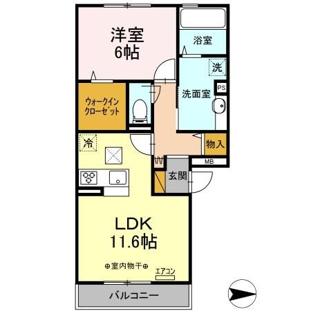 ブリランテ　B 103号室 間取り