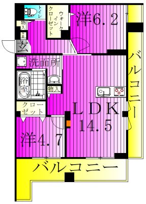 フリージアおおたかの森 307号室 間取り