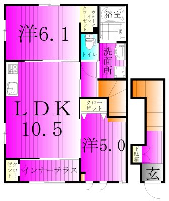 クレシア 201号室 間取り