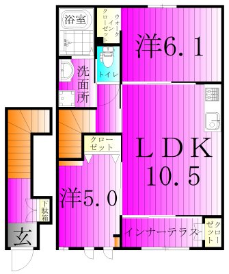 クレシア 202号室 間取り