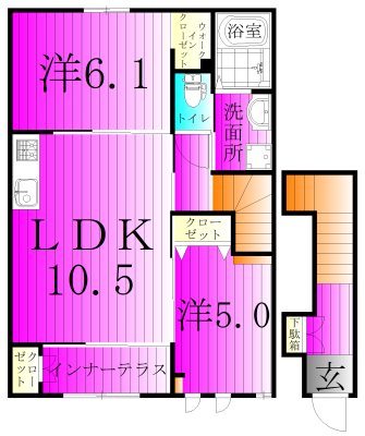 クレシア 203号室 間取り