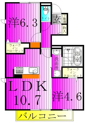 ミルヴィラージュ 103号室 間取り
