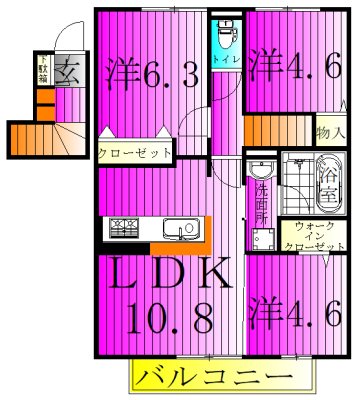 ミルヴィラージュ 202号室 間取り
