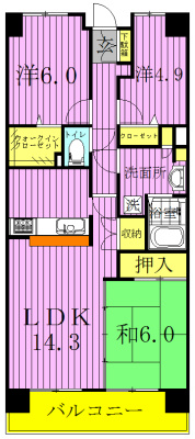 白井ロジュマン 415号室 間取り