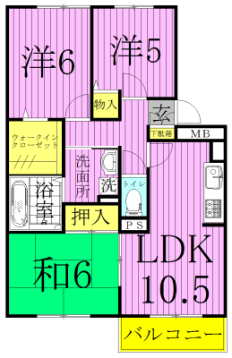 グリーンガーデン新柏 102号室 間取り