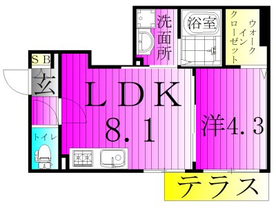 チェリーブルーム豊四季 105号室 間取り