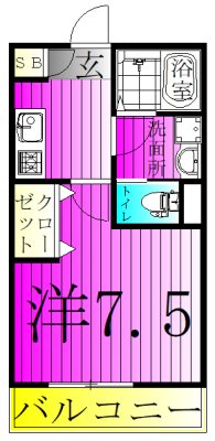 ジーメゾン柏藤心 101号室 間取り
