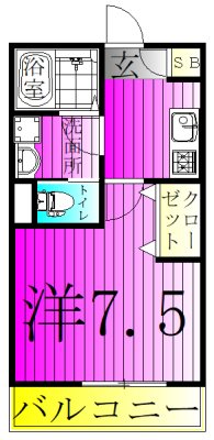 ジーメゾン柏藤心 102号室 間取り
