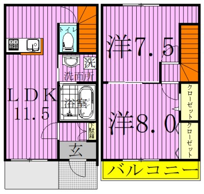 Clair～クレール～ 102号室 間取り