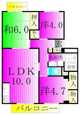 ガーデンビレッジ柏3号棟 204号室 間取り