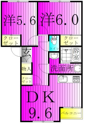 サンミラドールA 202号室 間取り