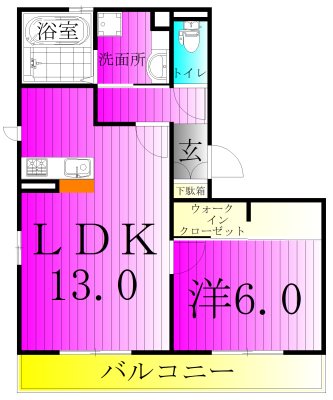 グレイスコートB棟 306号室 間取り