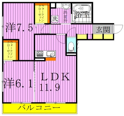 リノアイーナ 205号室 間取り