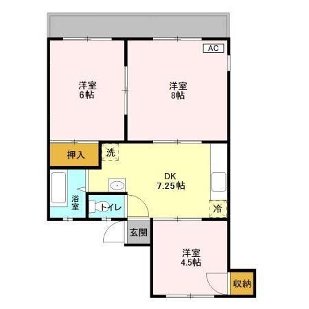 神取ハイツ 105号室 間取り