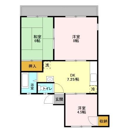 神取ハイツ 105号室 間取り