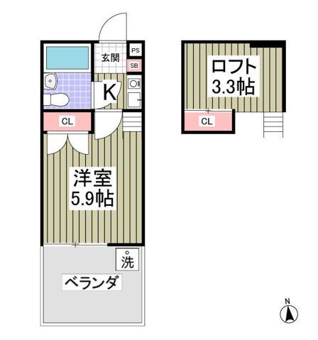 ブルーメアライ３６　Ｂ棟 間取り図