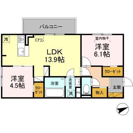 アベニューA 205号室 間取り