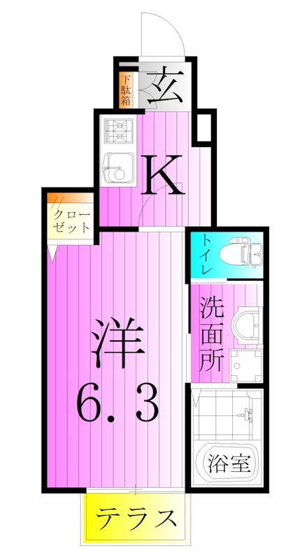 グランシャレー亀有Ⅰ 間取り図