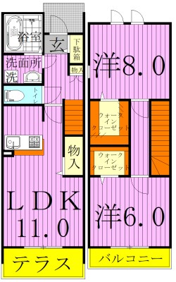 GRANDIR KASHIWATANAKA～グランディールカシワタナカ～Ｅ棟 間取り
